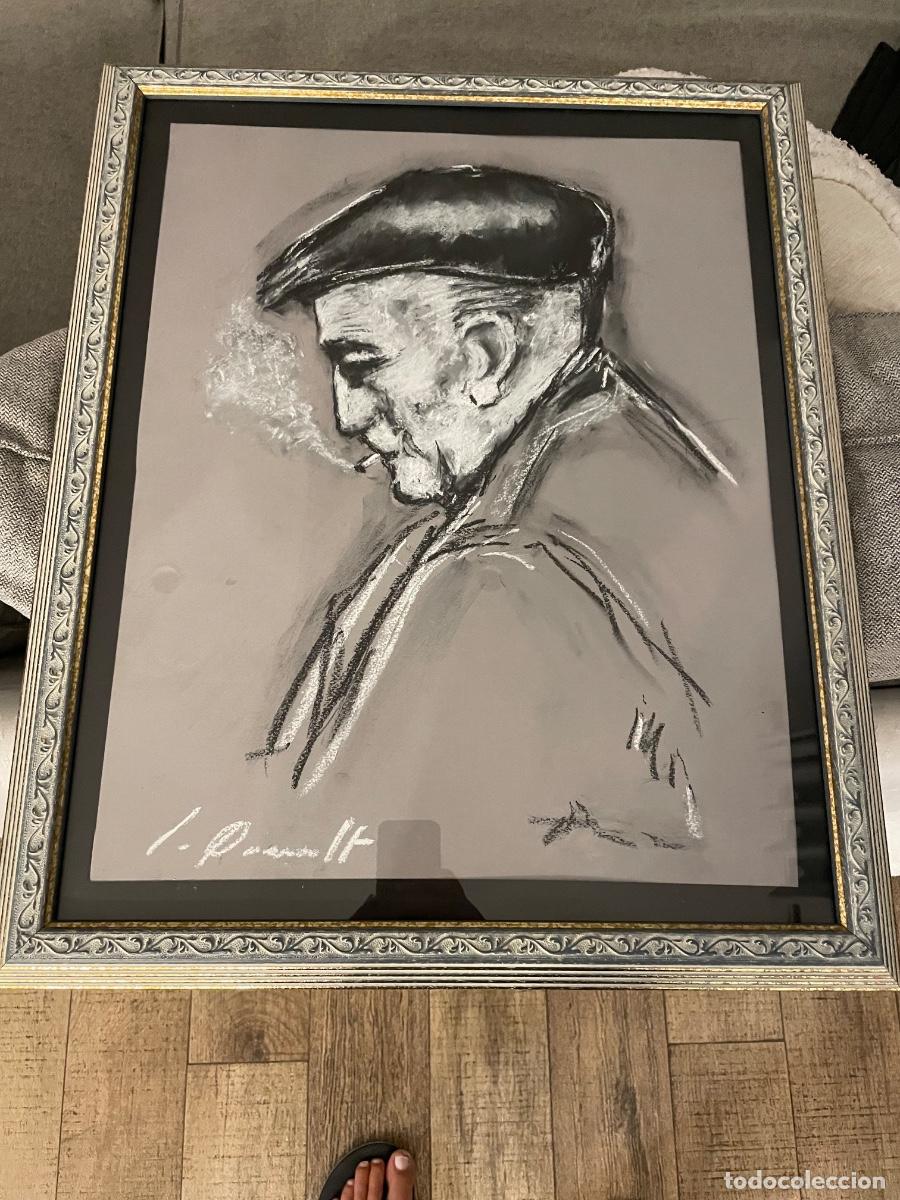 Arte: Jaume Queralt - Retrato original, t&eacute;cnica mixta (carboncillo y tiza), firmado