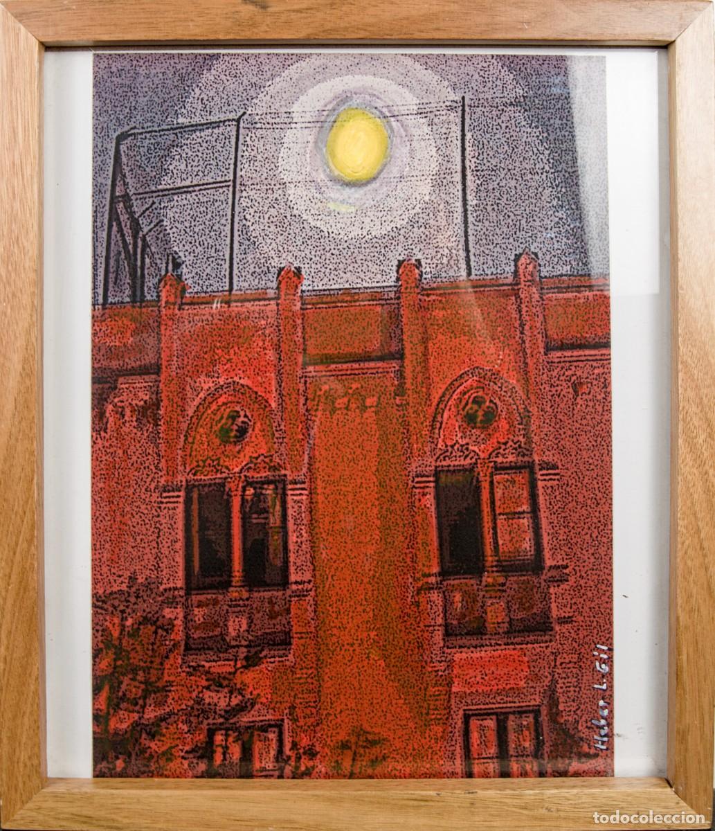 Arte: HEBER L. GIL - COLEGIO SAGRADO CORAZ&Oacute;N BADALONA - PUNTILLISMO ORIGINAL ENMARCADO