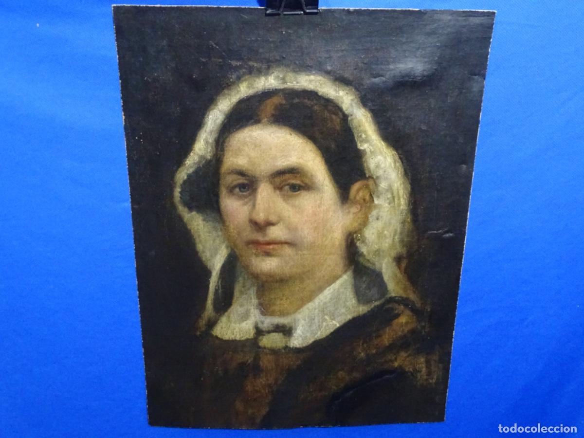 Arte: &Oacute;LEO TELA ANONIMO SOBRE SIGLO XIX. RETRATO. GRAN DETALLE GESTUAL. MAESTRO.