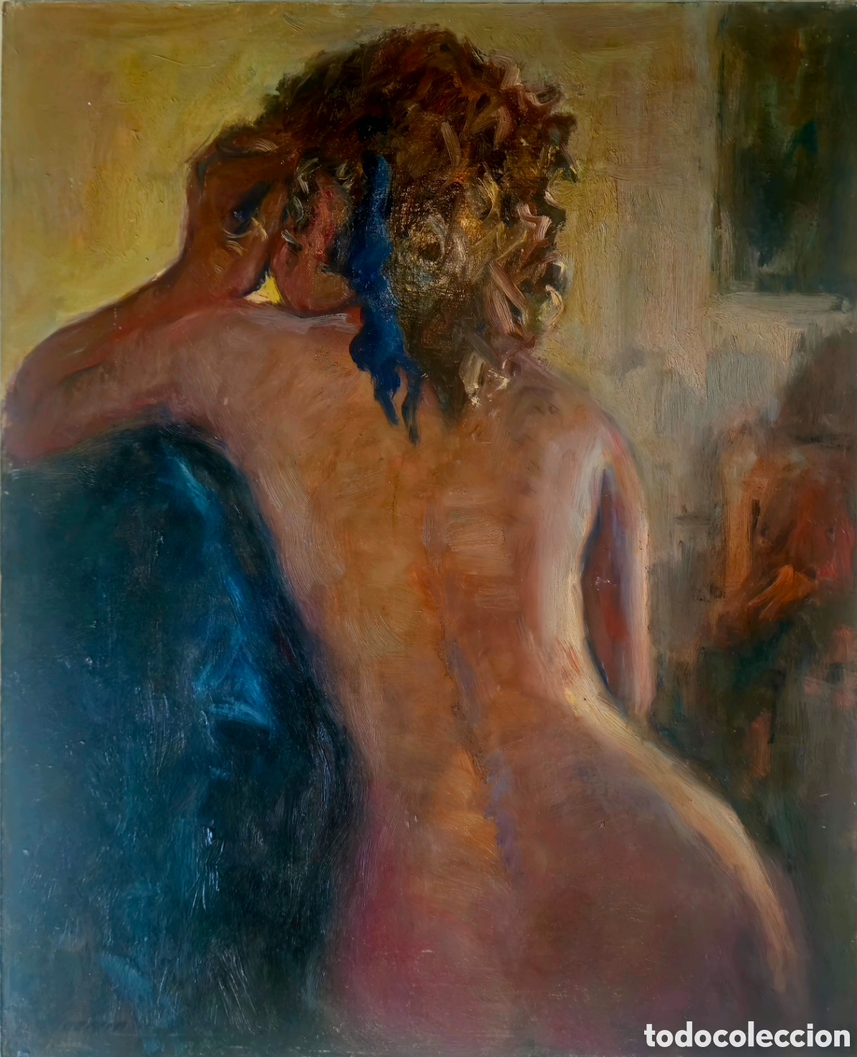 Arte: Jose Guevara (M&aacute;laga 1930-2017) pintura original, desnudo femenino, firmada.