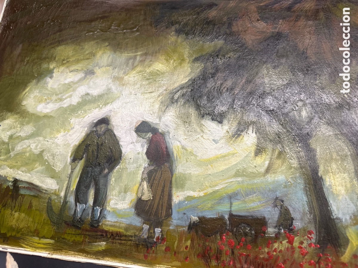 Arte: escenas campesinas, &oacute;leo a&ntilde;os, 60