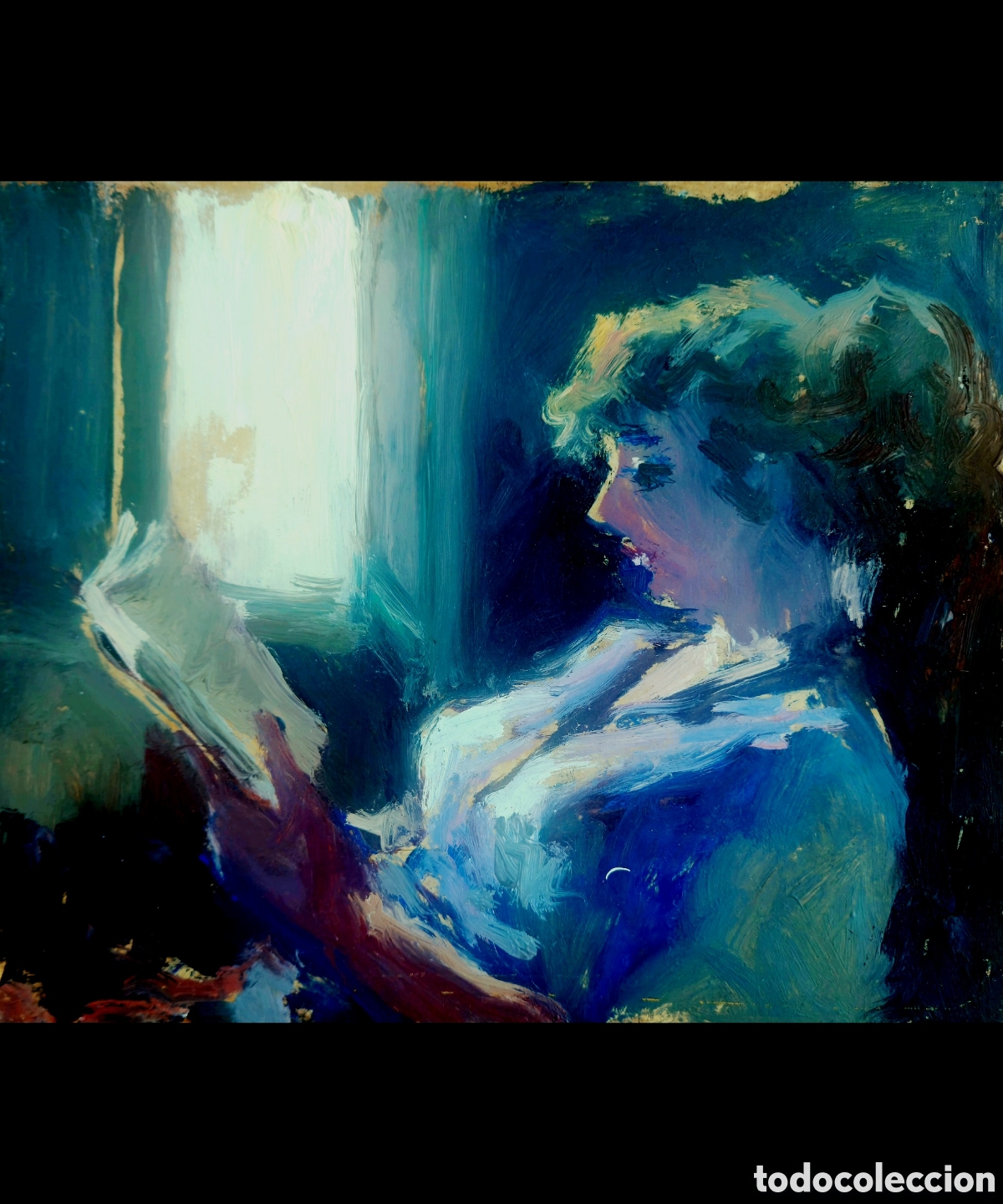 Arte: Jos&eacute; Guevara (M&aacute;laga 1930-2017) preciosa pintura, lectora.