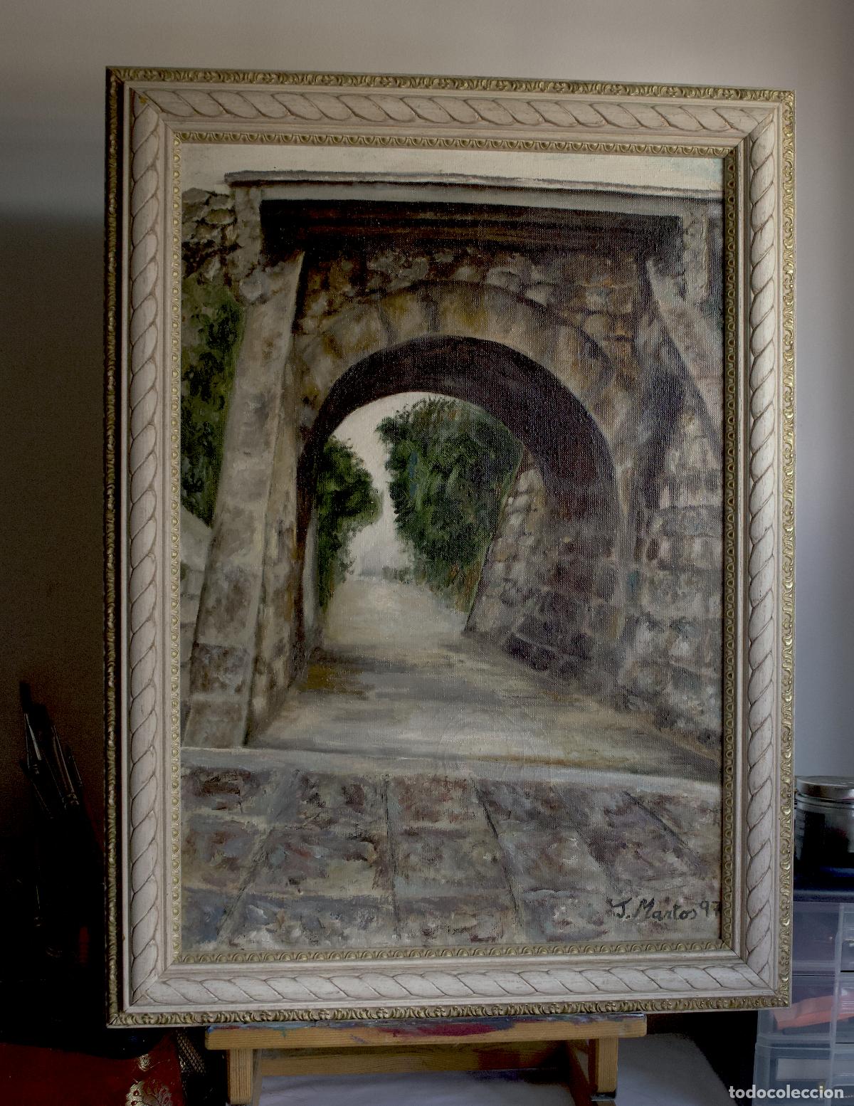 Arte: Joana Martos &ndash; Puente de Mollet del Vall&egrave;s (1997) &ndash; &Oacute;leo original sobre lienzo &ndash; 38 &times; 56 cm &ndash; Enmarc
