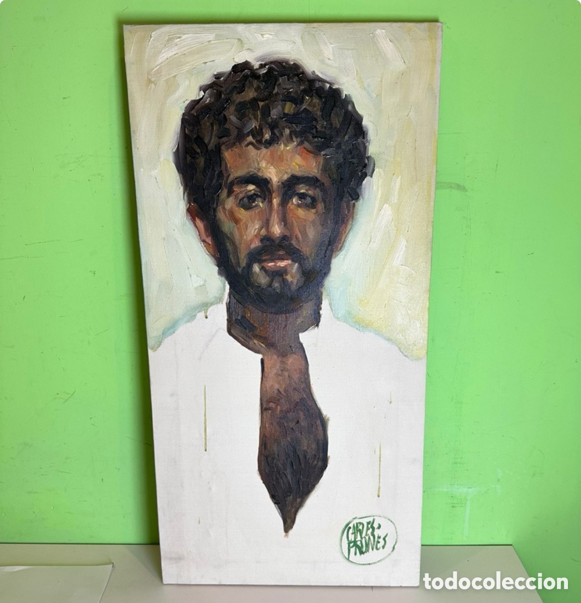 Arte: Carles Prun&eacute;s (Barcelona, 1937-2017) &ndash; &Oacute;leo original sobre lienzo, retrato masculino, firmado