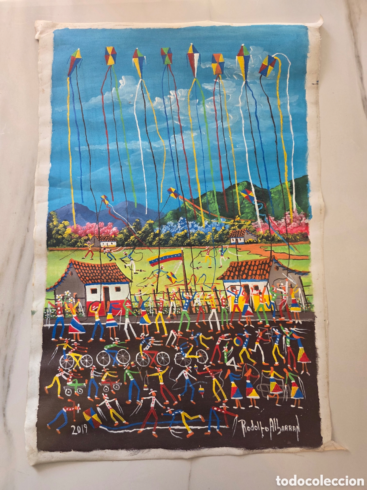 Arte: Cuadro del venezolano Rodolfo Albarr&aacute;n estilo naif