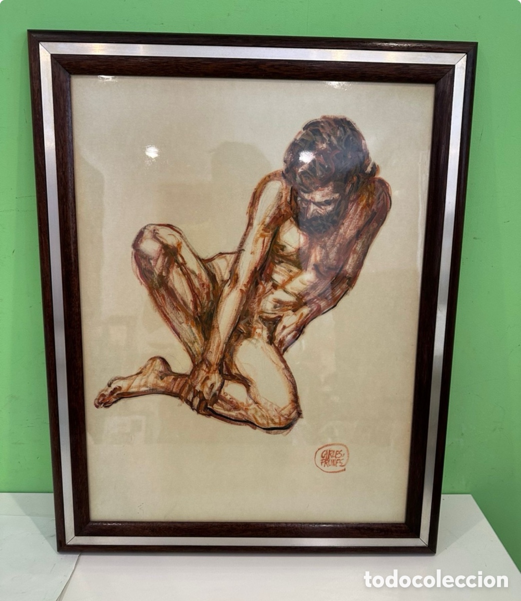 Arte: Carles Prun&eacute;s (1937-2017) &Oacute;leo original firmado. Posible autorretrato