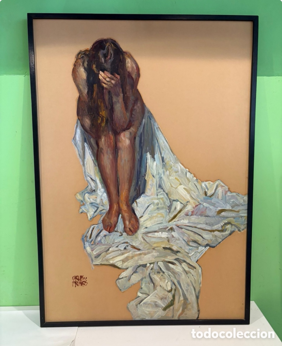 Arte: Carles Prun&eacute;s (1937-2017) &Oacute;leo original firmado. Desnudo femenino