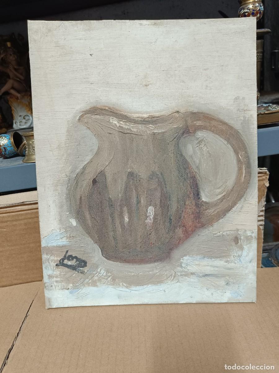 Arte: ANTIGUO CUADRO, OLEO SOBRE TABLA, JARRON , FIRMA A IDENTIFICAR -E2