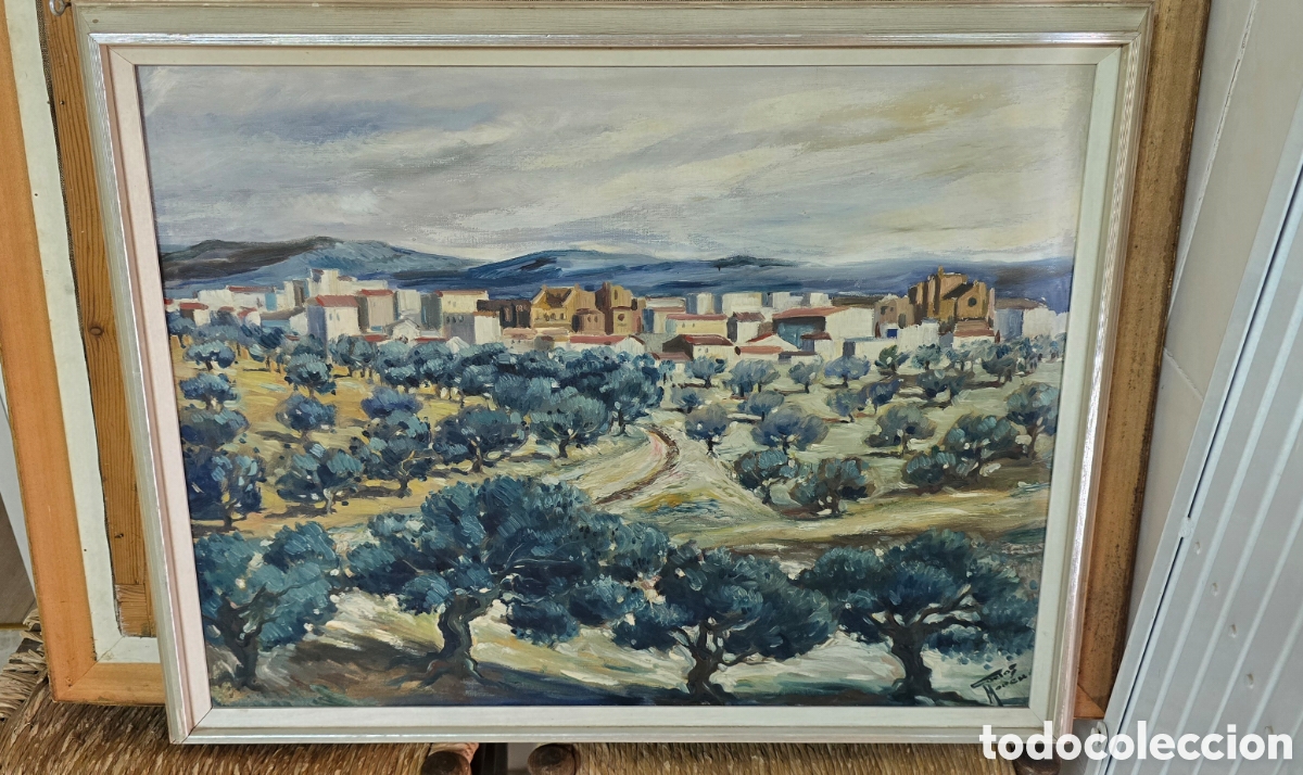 Arte: PAISAJE OLEO SOBRE LIENZO. FIRMADO POR CARLOS MOREU . PLASENCIA . EXTREMADURA . 65 X 50 CM APROX.