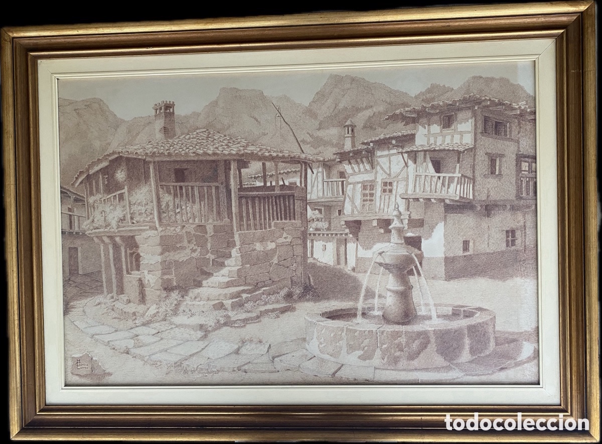 Arte: Manuel Garc&iacute;a Larrea &ndash; Gran dibujo/acuarela original 90&times;125 cm &ndash; Obra firmada