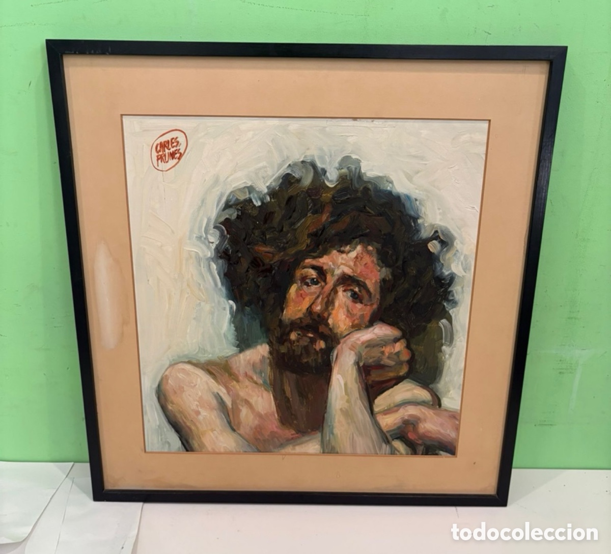 Arte: Carles Prun&eacute;s (1937-2017) &ndash; Retrato masculino &ndash; &Oacute;leo original firmado &ndash; Gran calidad
