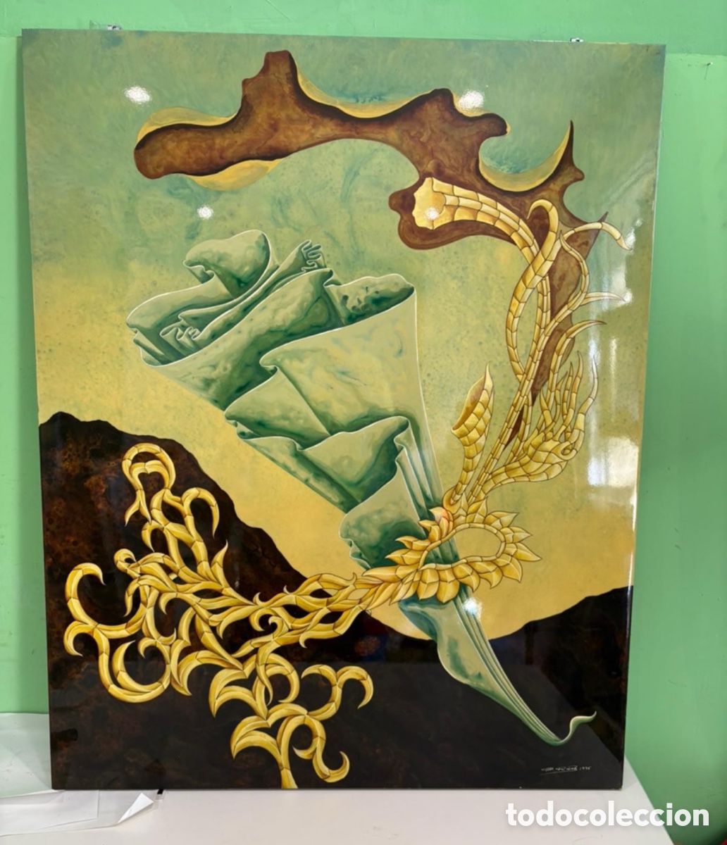 Arte: Pere Riera (1996) &ndash; &Oacute;leo original surrealista firmado &ndash; Obra n&ordm; 21 &ndash; Realismo fant&aacute;stico