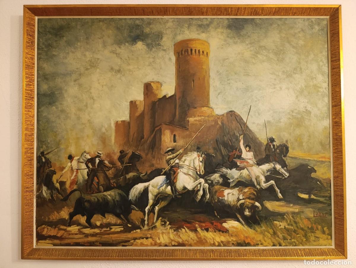 Arte: &Oacute;leo sobre lienzo de gran formato de Manuel Lahoz Valle (1910-2000) - Obra catalogada
