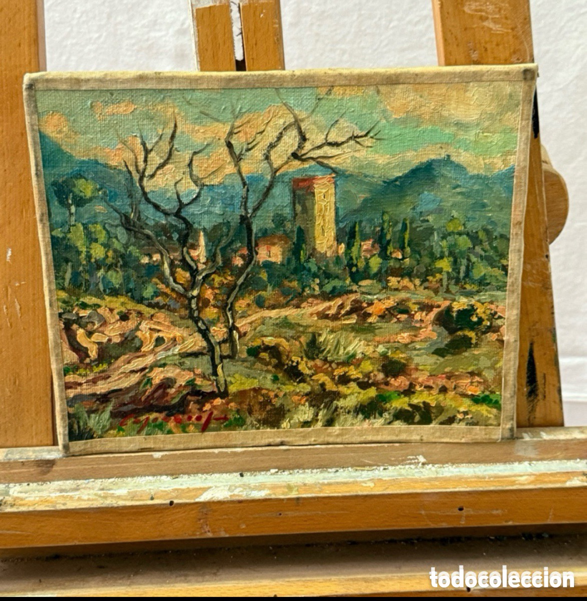Arte: Pau Casanovas Morral. Paisaje catal&aacute;n. &Oacute;leo sobre tablex firmado.