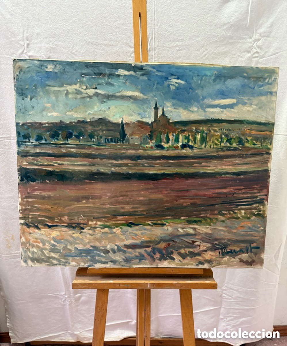 Arte: Jaume Queralt. Gran paisaje catal&aacute;n. &Oacute;leo sobre lienzo firmado. Gran formato (80 x 65cm)