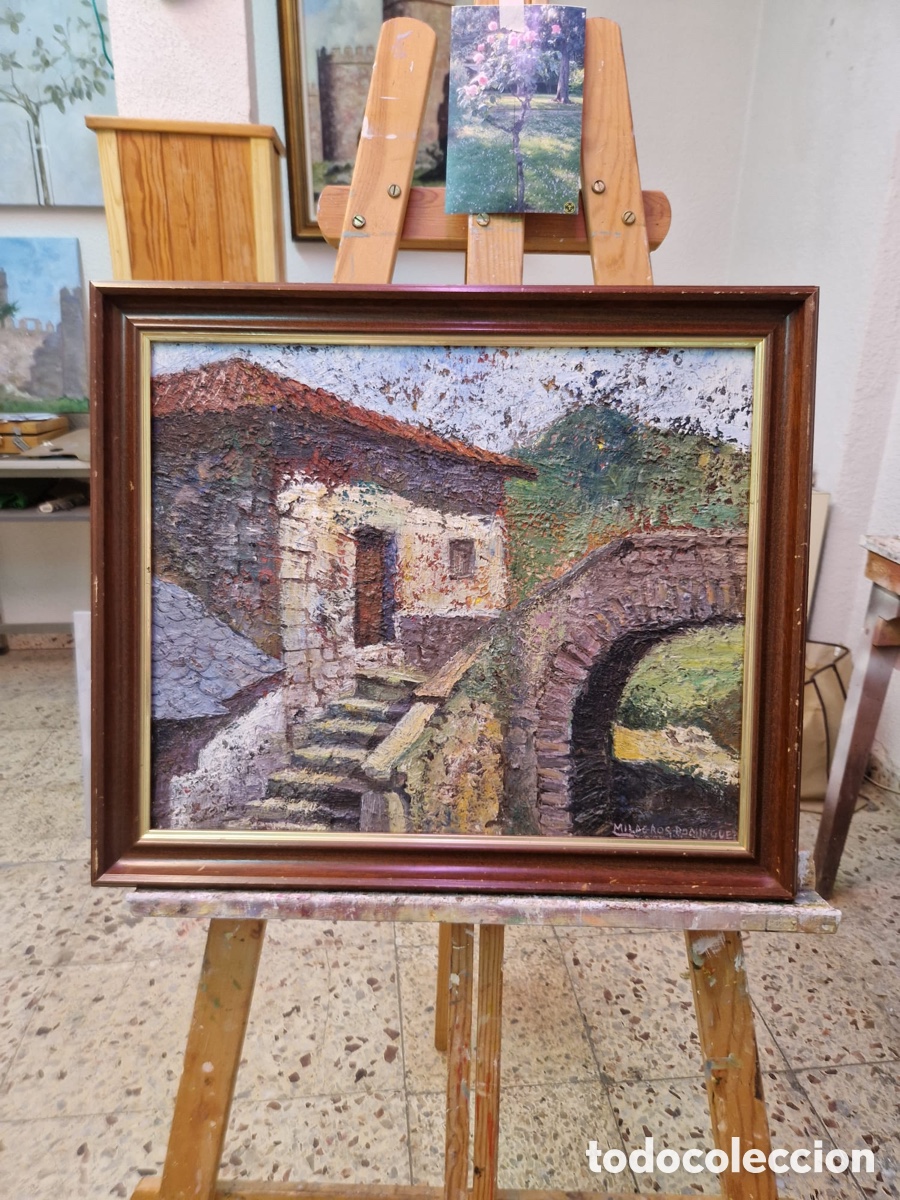 Arte: Pueblo - &Oacute;leo sobre lienzo - Foto 2