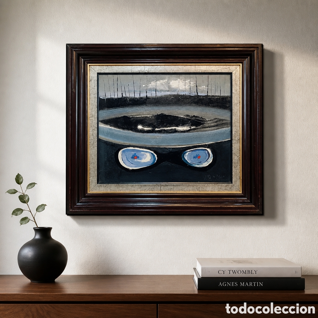 Arte: JULIO DE PABLO (1907 SANTANDER 2009) OLEO SOBRE LIENZO . TITULO&rdquo; LEJANIA &rdquo;. MEDIDAS OBRA 46&times;39 CM