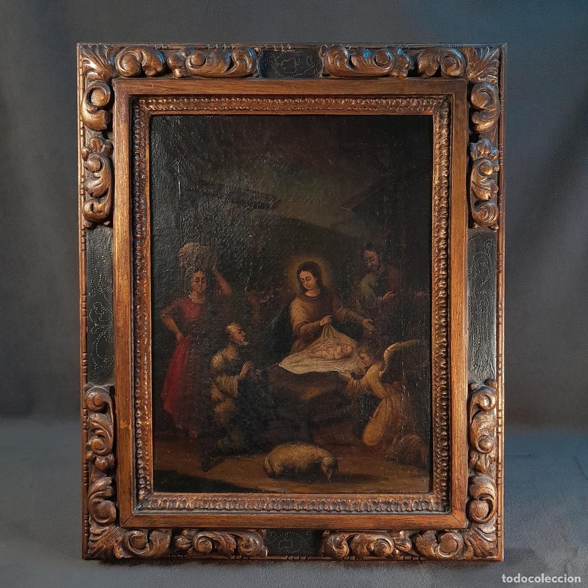 Art: &Oacute;LEO SOBRE LIENZO, LA ADORACI&Oacute;N DE LOS MAGOS. FIRMADO POR &rdquo;MIRANDA&rdquo;. SIGLO XVIII