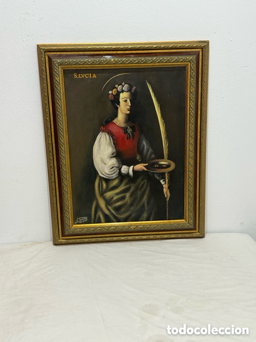 Arte: &Oacute;leo Santa Luc&iacute;a seg&uacute;n Zurbar&aacute;n J. Sabater firmado 2000