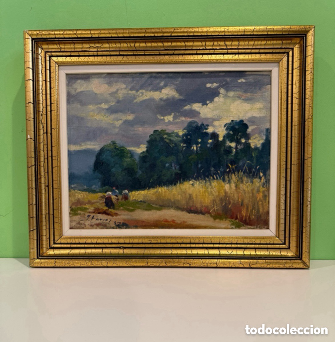 Arte: Jordi Farjas Olot (1928-2008) &oacute;leo sobre lienzo paisaje firmado y fechado