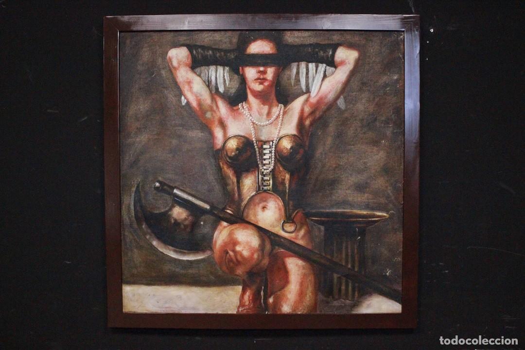 Arte: PINTURA AL &Oacute;LEO SOBRE LIENZO &ldquo;MUJER GUERRERA&rdquo; DE SATURNO BUTT&Ograve;