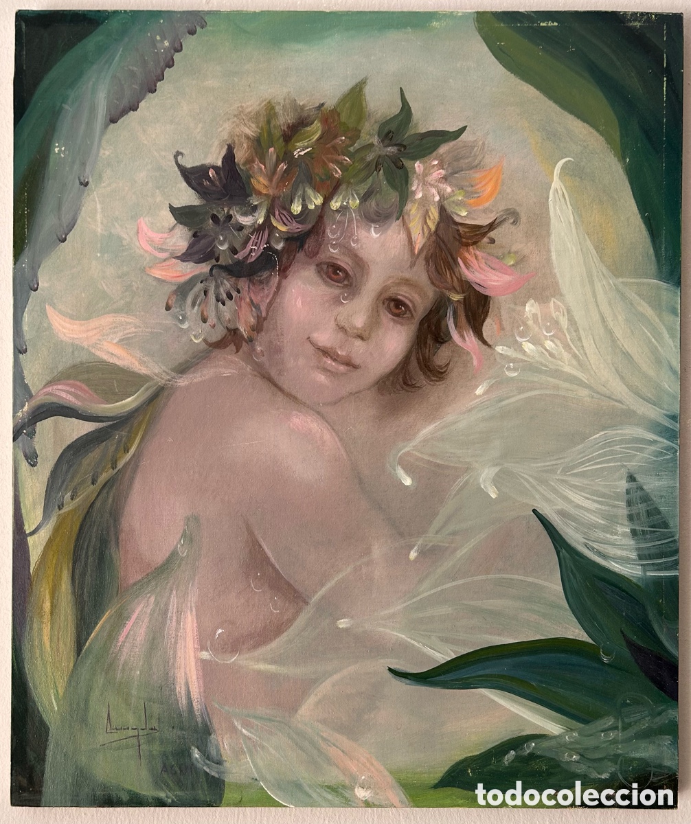 Art: Duende de la nostalgia&rdquo; &ndash; &Oacute;leo sobre lienzo. Magda (firma ilegible), c. 2000-2015