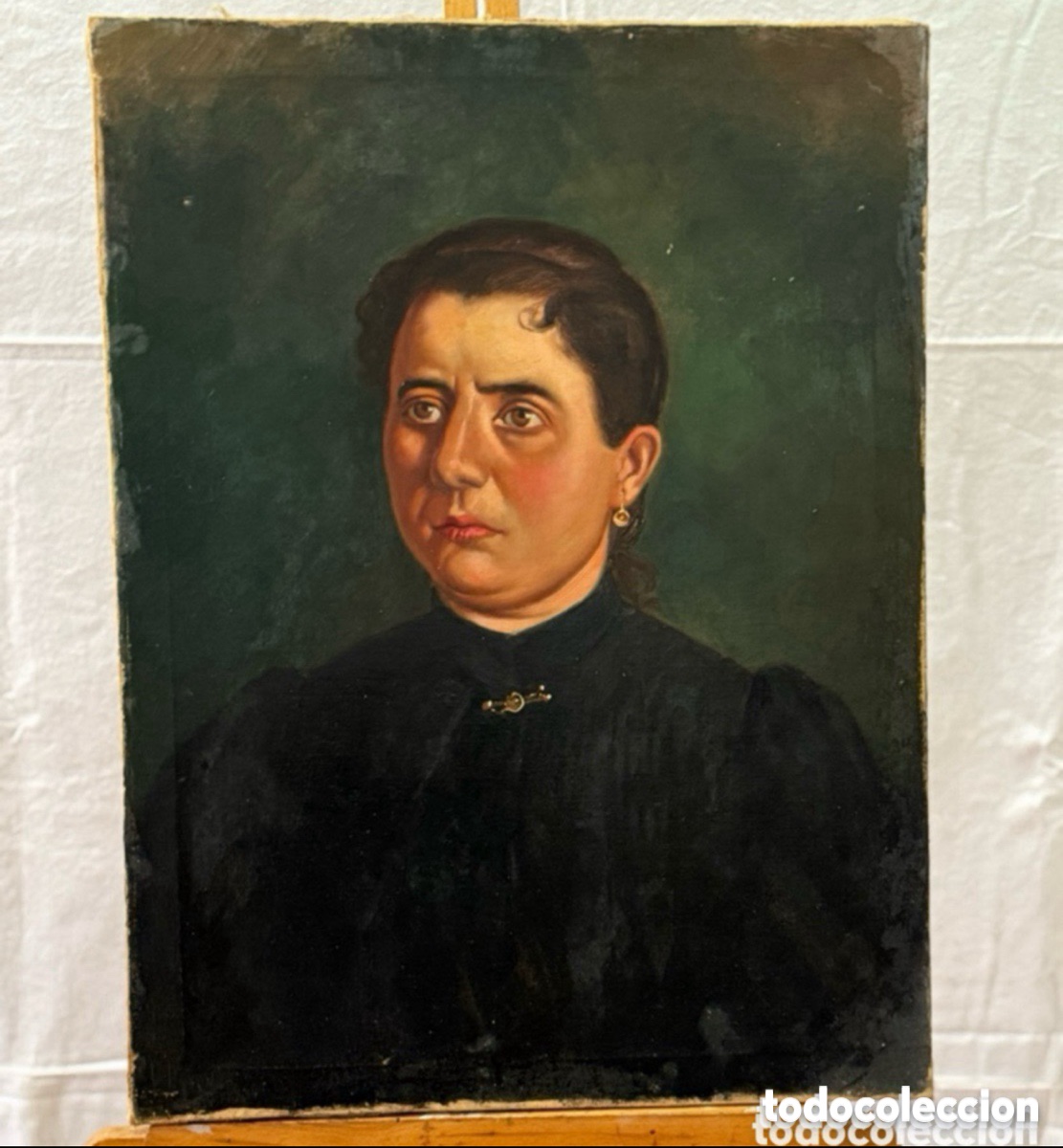 Arte: V. Miquel 1930 &ndash; &Oacute;leo sobre lienzo &ndash; Retrato de dama firmado. ( 50X45 cm).