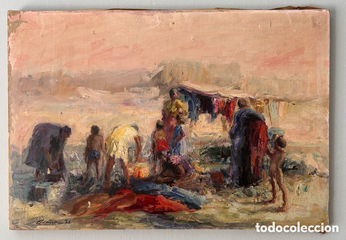 Arte: Oca&ntilde;a - Lavanderas junto al r&iacute;o (1976)