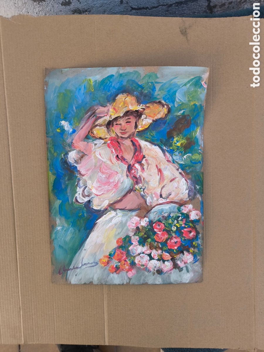 Kunst: Chica con flores hecho a mano