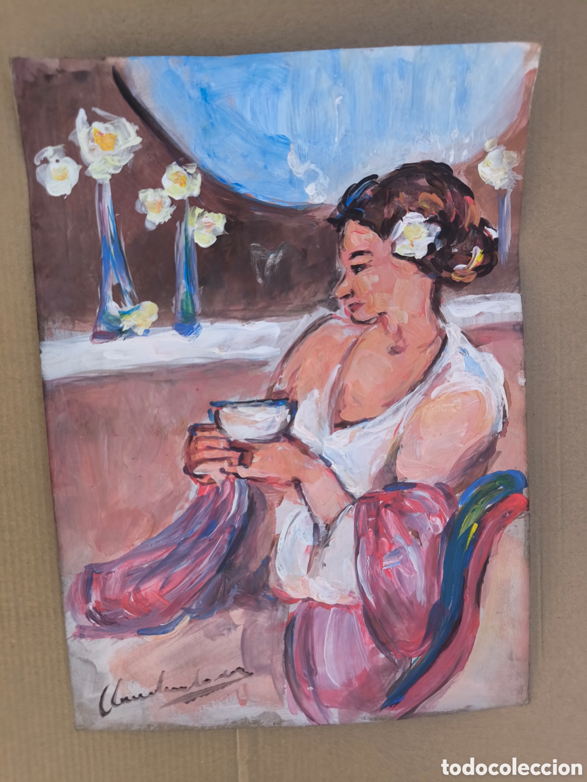 Art: Chica tomando un t&eacute; ( art )
