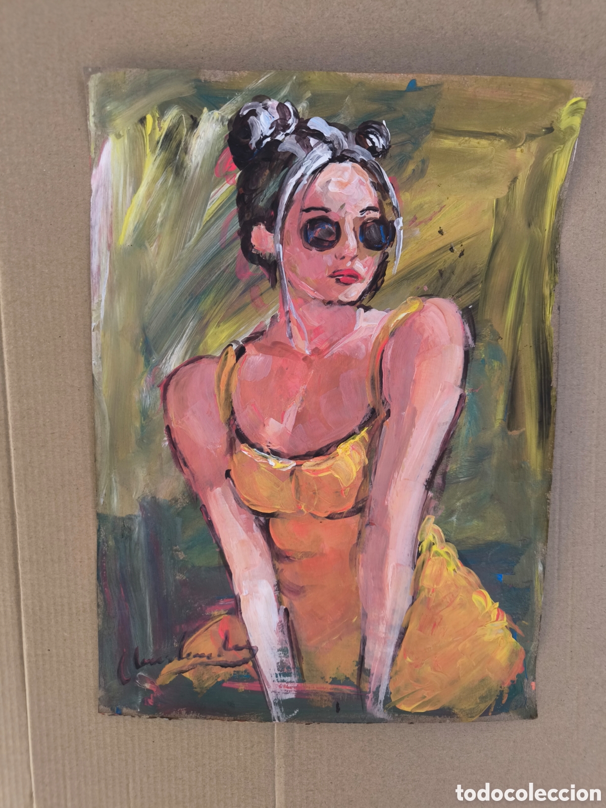 Arte: Chica en primavera ( hecho a mano