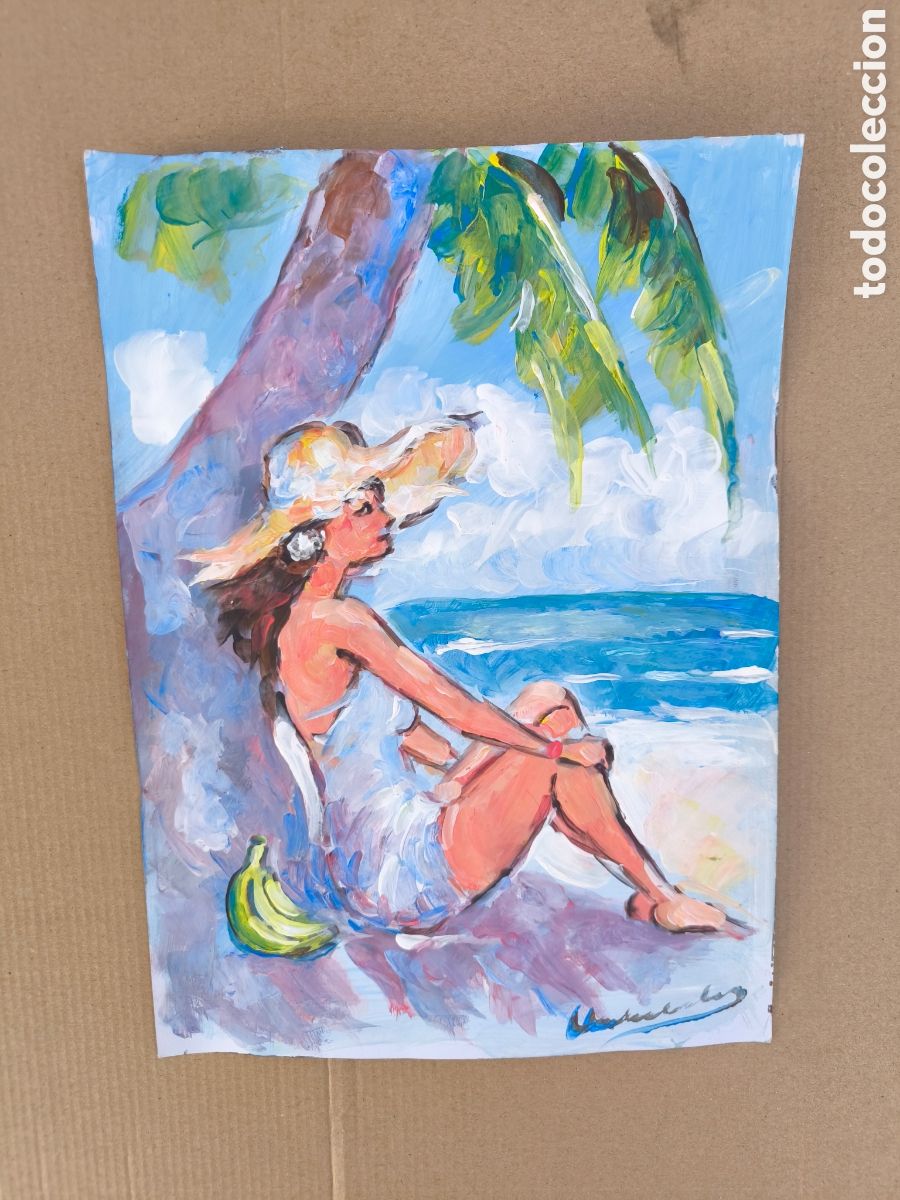 Arte: Chica en el caribe ( art)