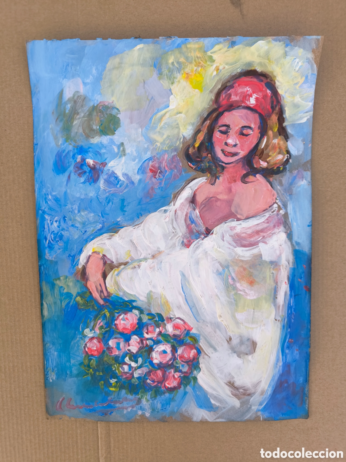 Arte: Chica con flores ( art )