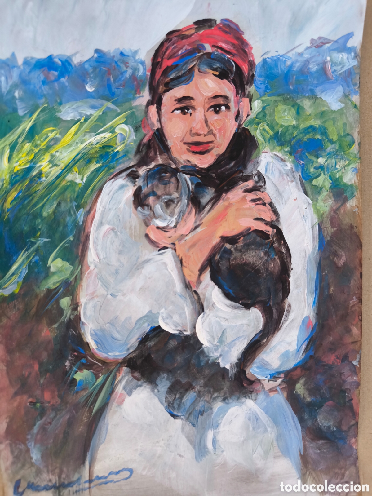 Arte: Ni&ntilde;a con gato ( art ) - Foto 2