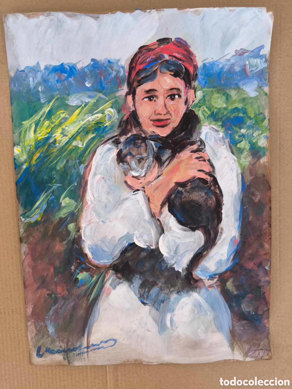 Arte: Ni&ntilde;a con gato ( art ) - Foto 3