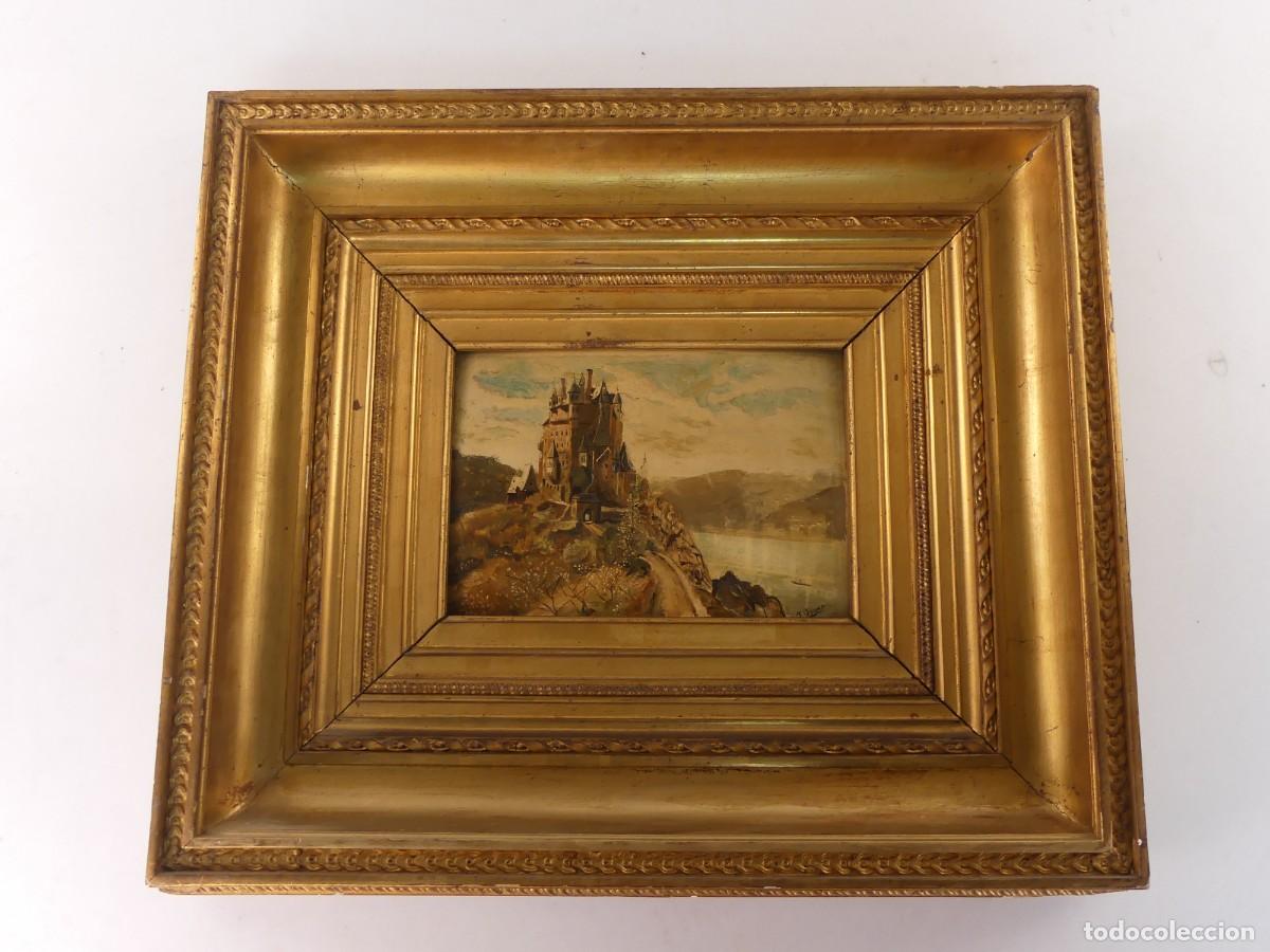 Arte: ANTIGUA PINTURA DE OLEO SOBRE CARTON FIRMADA Y ENMARCADA CON BONITO MARCO