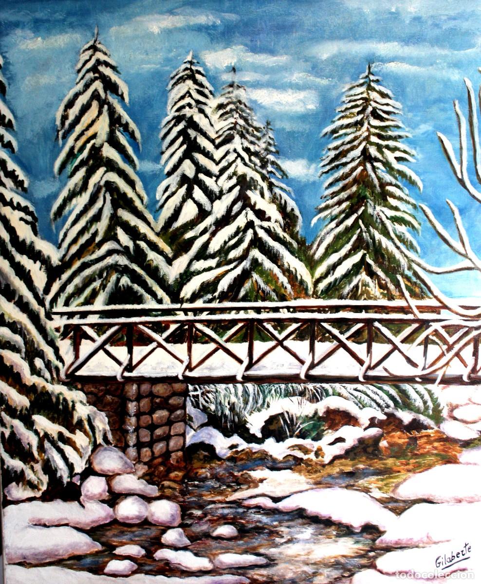 Arte: Puente nevado obra de Mercedes Gilaberte