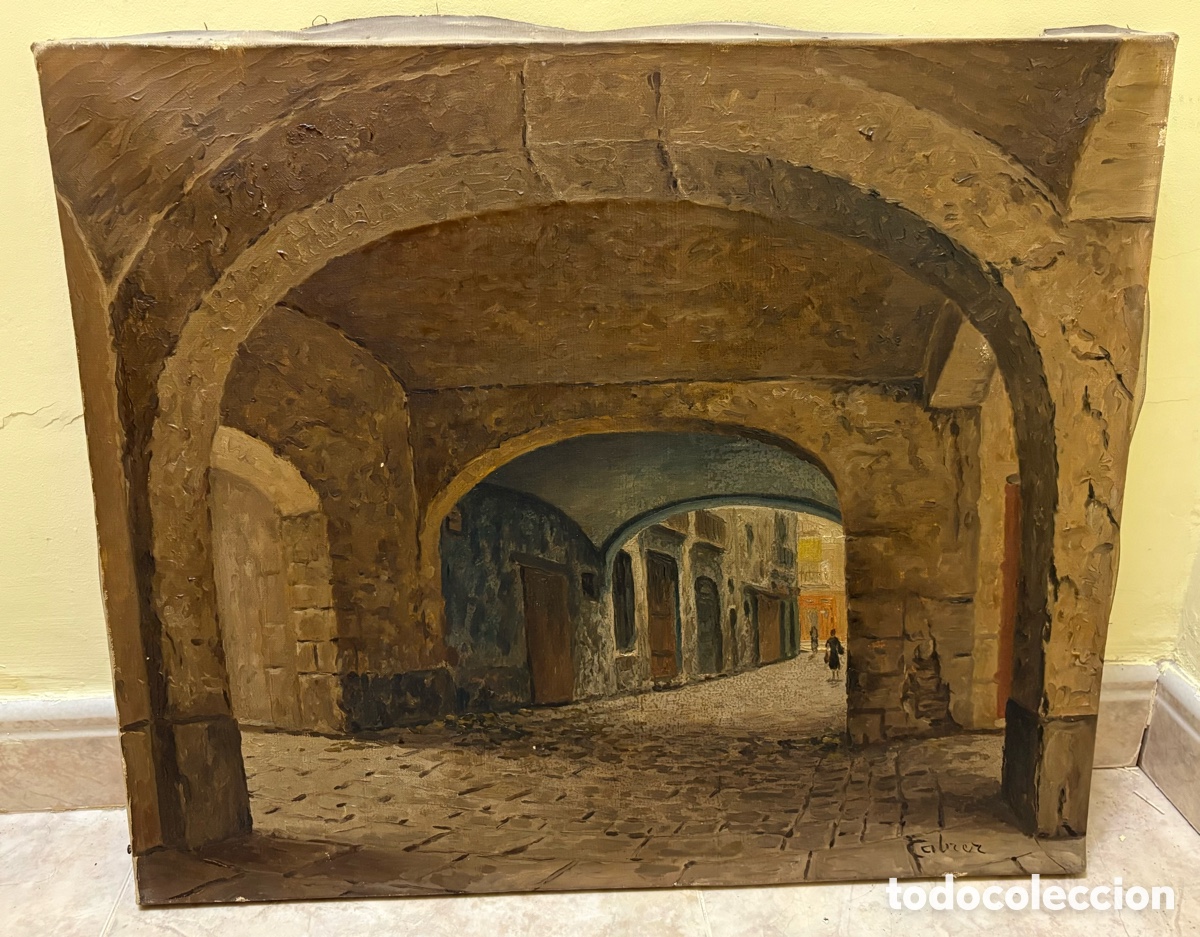 Arte: Josep Cabr&eacute; Borrell (Reus, 1890 &ndash; Barcelona, 1988) - Pasaje porticado en el casco antiguo