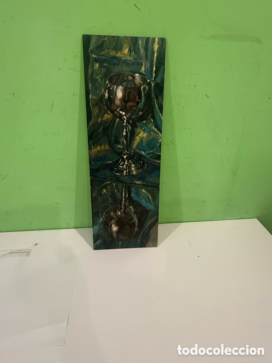 Kunst: Carles Prun&eacute;s (1937-2017) &ndash; Bodeg&oacute;n con copa de plata &ndash; &Oacute;leo original sobre tablex firmado