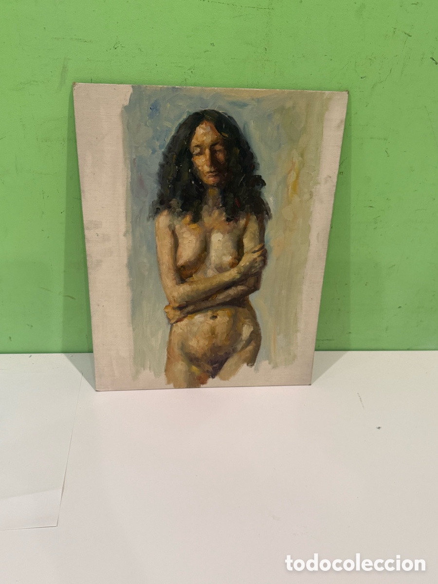 Arte: Carles Prun&eacute;s (1937-2017) &ndash; Desnudo femenino de pie &ndash; &Oacute;leo original sobre tablex firmado