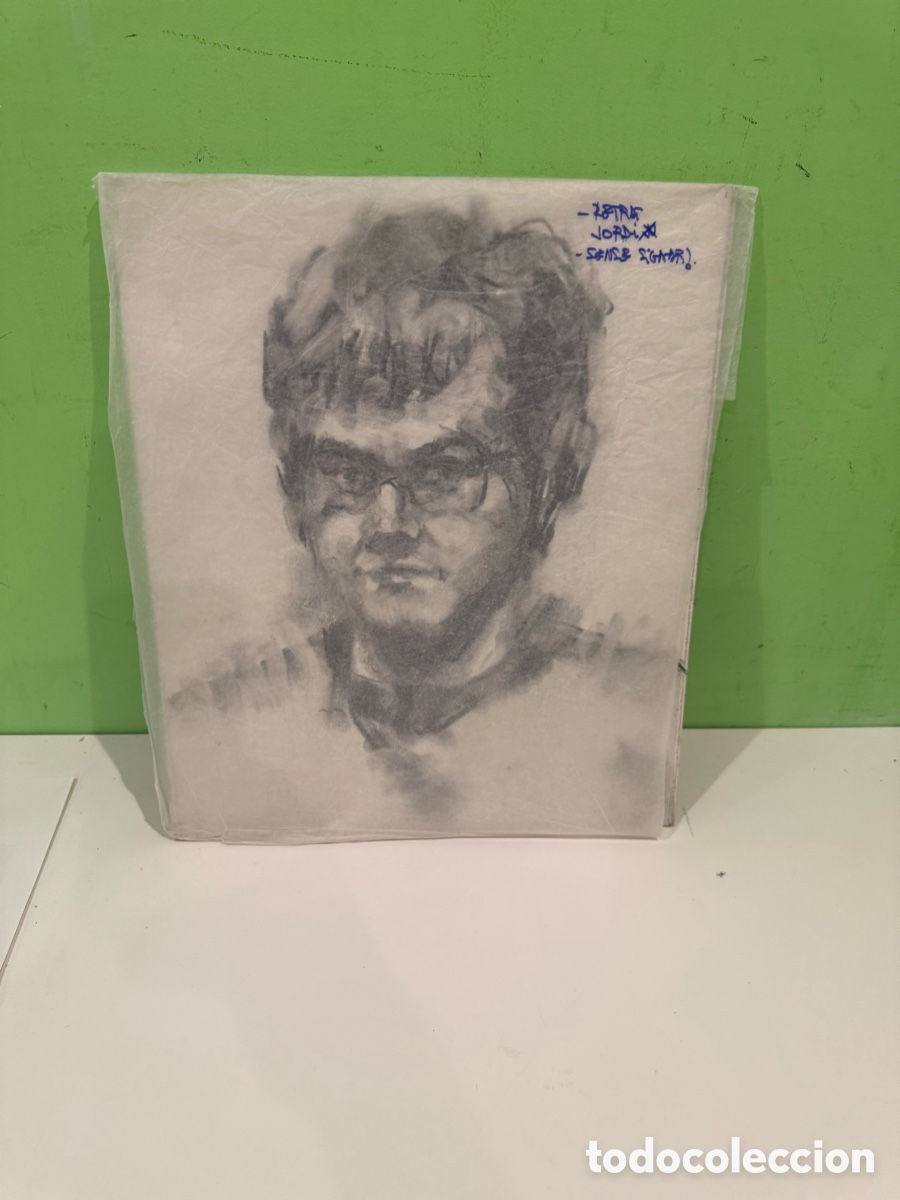 Arte: Carles Prun&eacute;s (1937-2017) &ndash; Retrato de caballero, pintura original sobre Tablex
