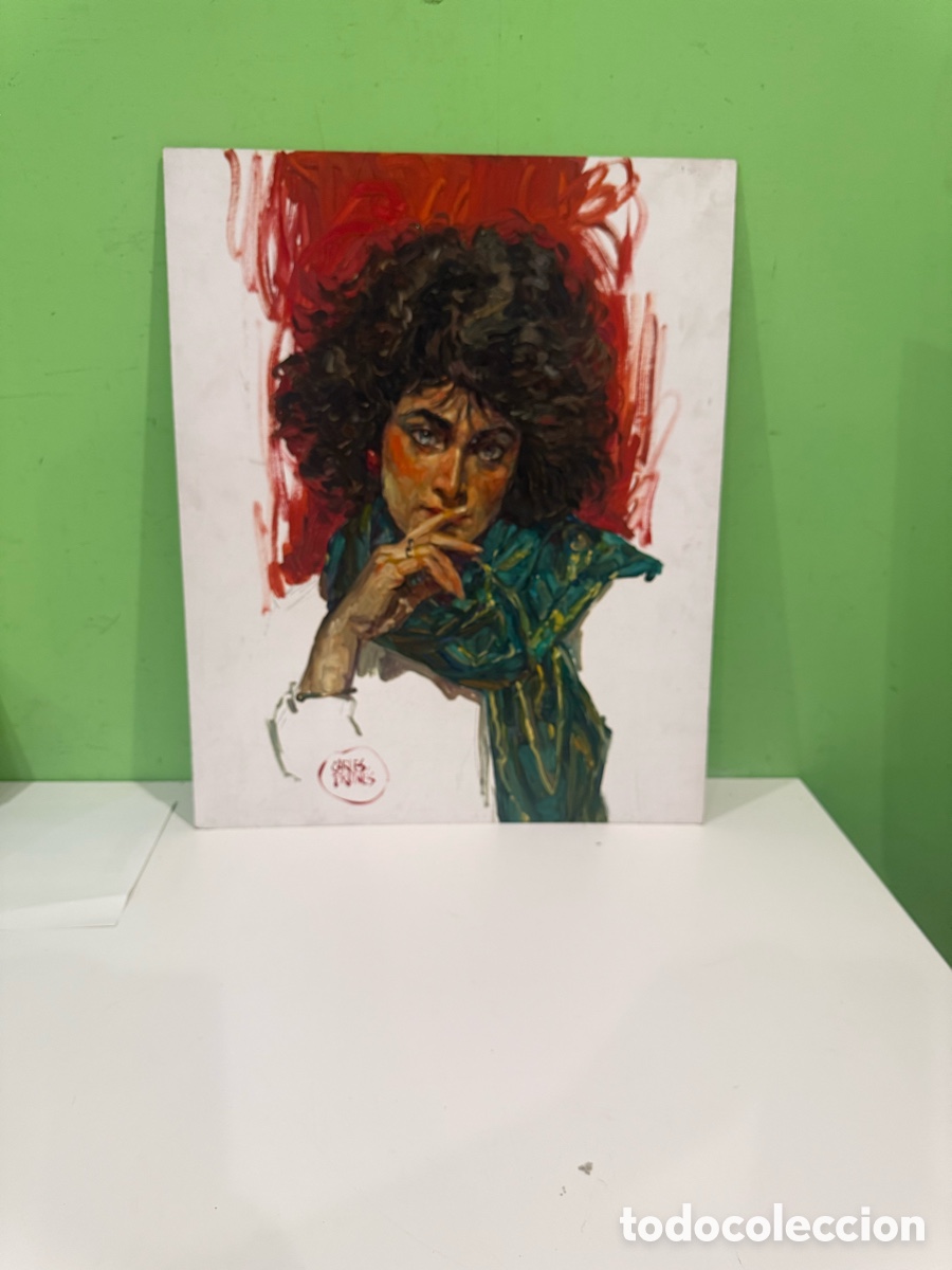 Kunst: Carles Prun&eacute;s (1937-2017) &Oacute;leo original firmado Retrato femenino 62 &times; 50 cm