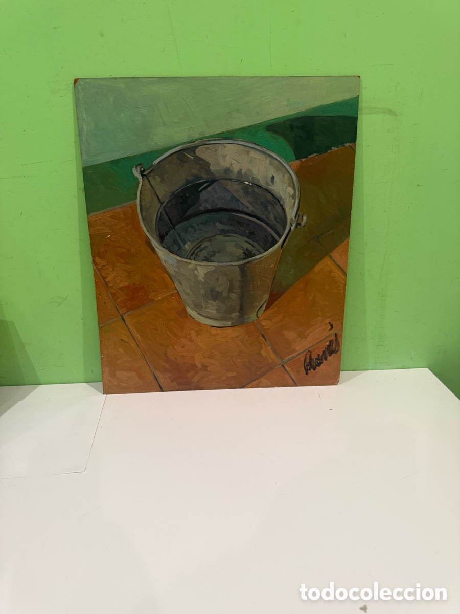 Arte: Carles Prun&eacute;s (1937-2017) Naturaleza muerta con cubo original firmado