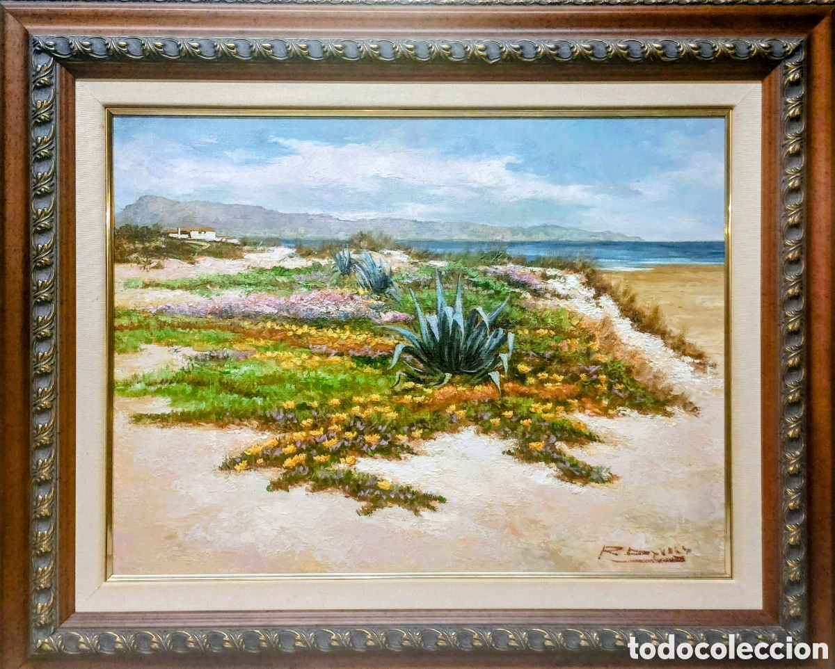 Arte: RAFAEL DAROCA OLEO TELA 46X61 A&Ntilde;O 1984 LAS PITERAS TIENE MARCO