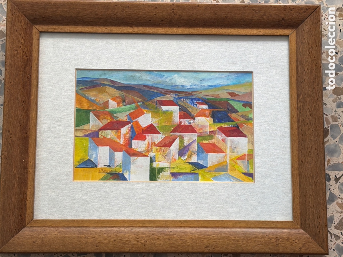 Art: FRED BREEBAART. &ldquo;Vista de pueblo&rdquo;. Acr&iacute;lico