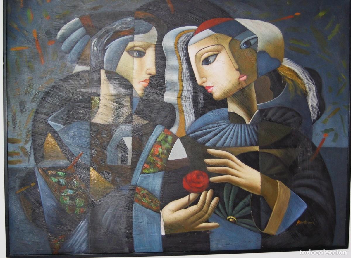 Arte: &Oacute;leo sobre linho assinado BELTRAM; C&oacute;pia da pintura da obra artista Oleg Zhivetin
