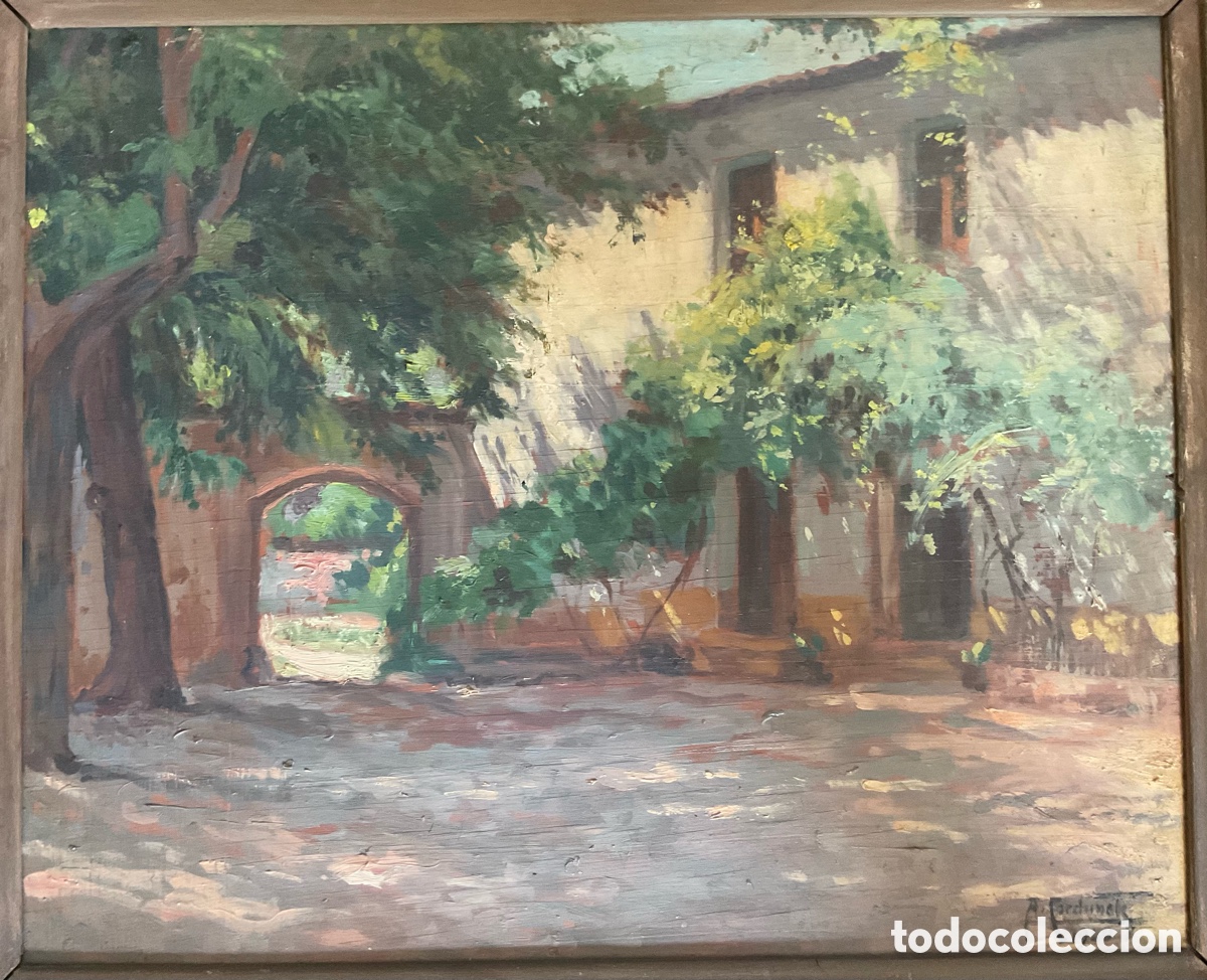 Arte: Alexandre Cardunets (1871-1944) &ndash; &rdquo;Pomar&rdquo; (Badalona), 1940, oleo sobre tabla