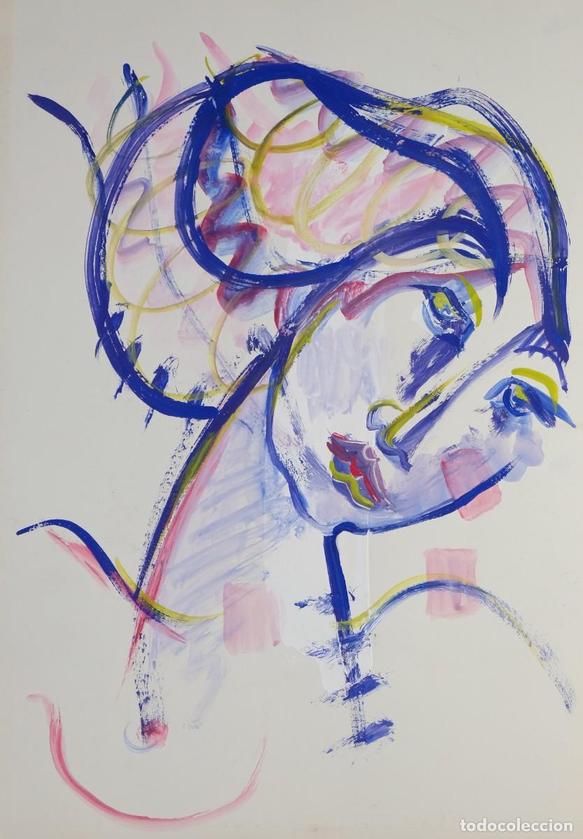 Arte: &Oacute;leo sobre papel Rostro femenino siglo XX