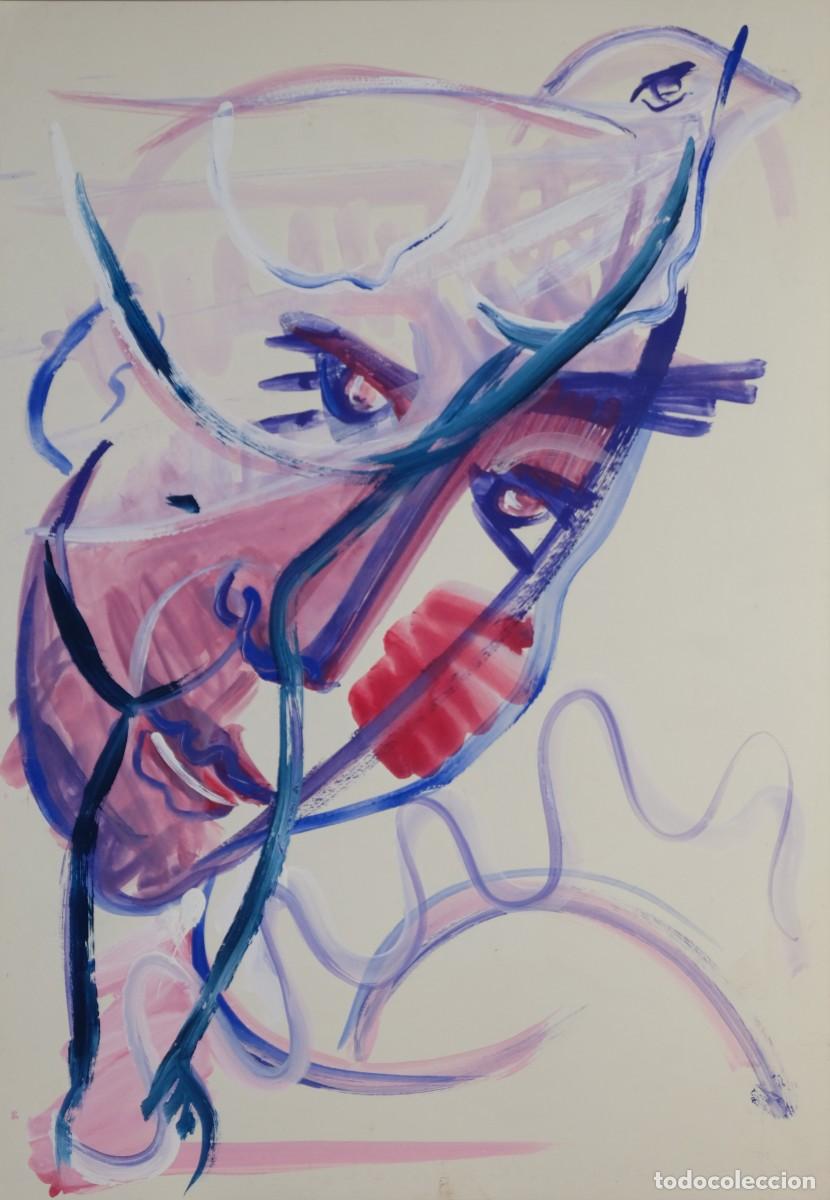 Arte: &Oacute;leo sobre papel Rostro siglo XX