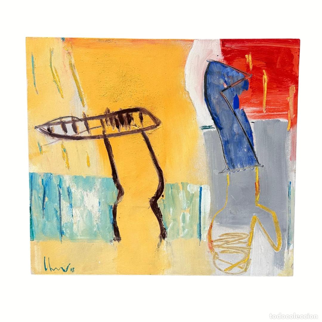 Arte: Acr&iacute;lico sobre tabla &ldquo;Composici&oacute;n abstracta&rdquo;, Lorenzo Colomo, Arte Contempor&aacute;neo, s. XXI &ndash; Espa&ntilde;a